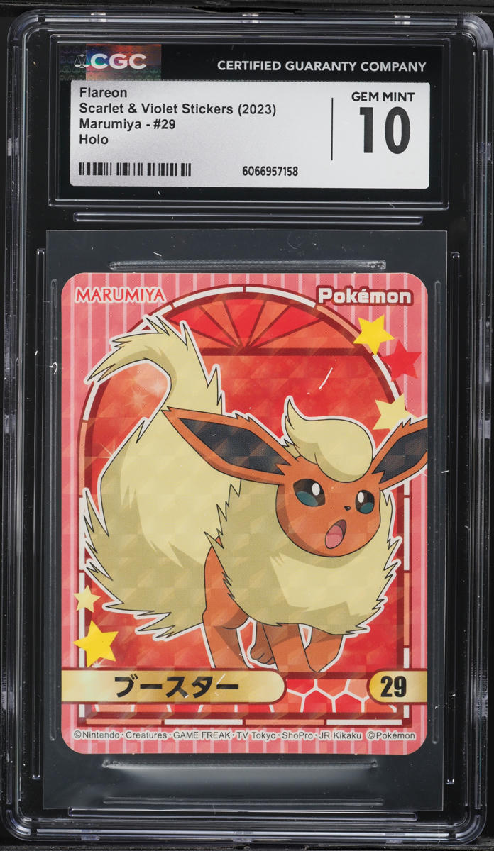 2023 Pokemon Japanese SV Stickers Marumiya Holo Flareon #29 CGC 10 GEM MINT