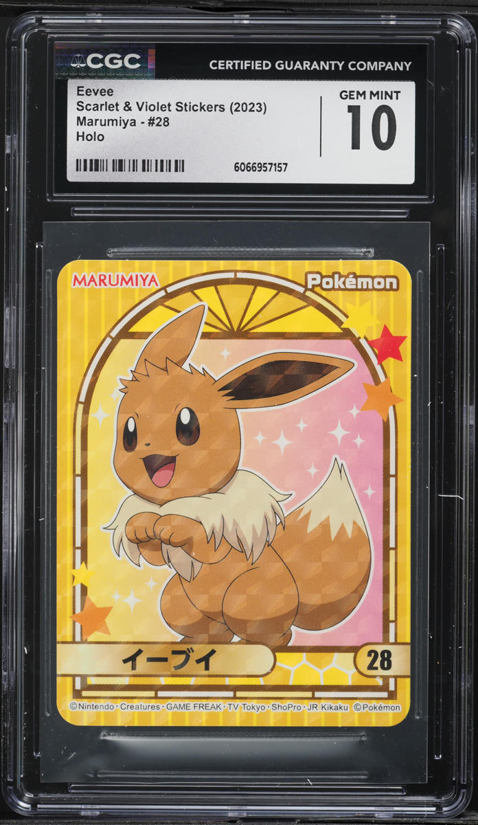 2023 Pokemon Japanese SV Stickers Marumiya Holo Eevee #28 CGC 10 GEM MINT