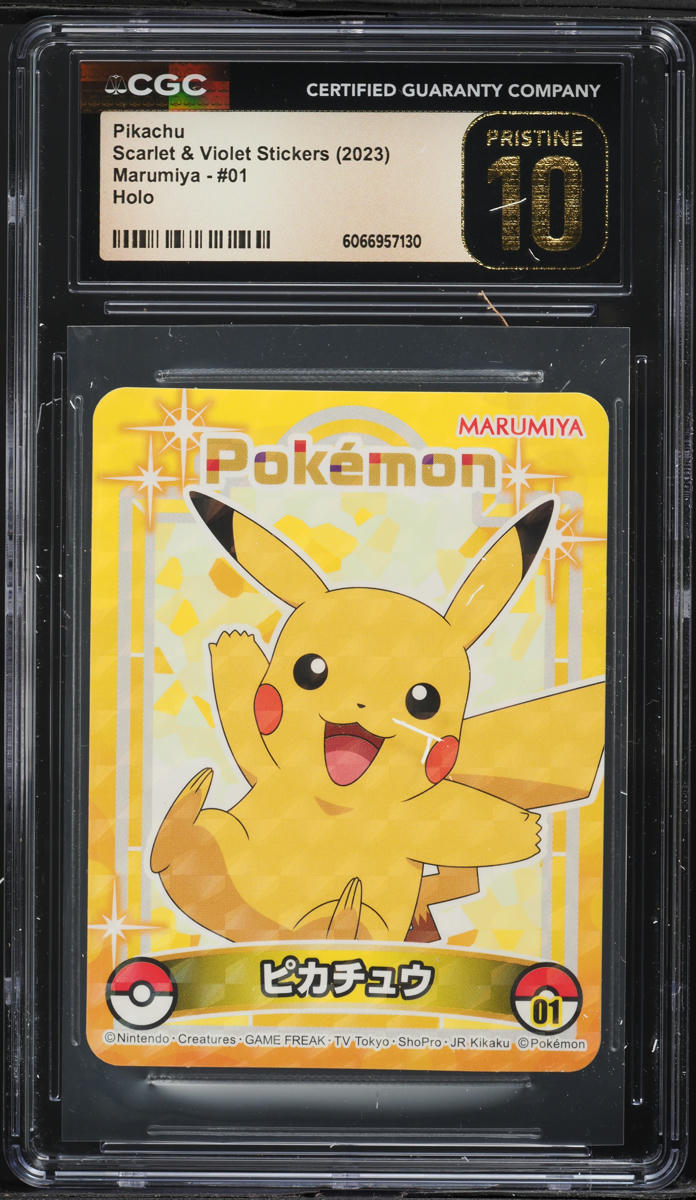 2023 Pokemon Japanese SV Stickers Marumiya Holo Pikachu #1 CGC 10 PRISTINE