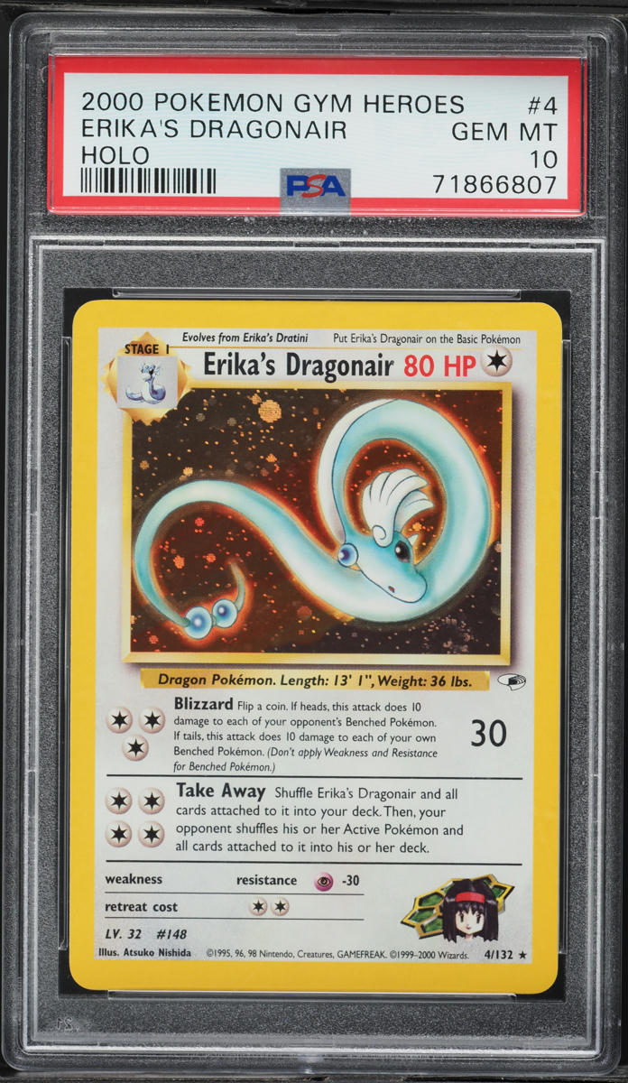 2000 Pokemon Gym Heroes Holo Erika's Dragonair #4 PSA 10 GEM MINT