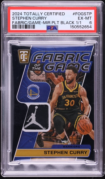 2024 Totally Certified Fabric Of The Game Mirror Platinum Black Stephen Curry PATCH 1/1 PSA 6 - Photo 1