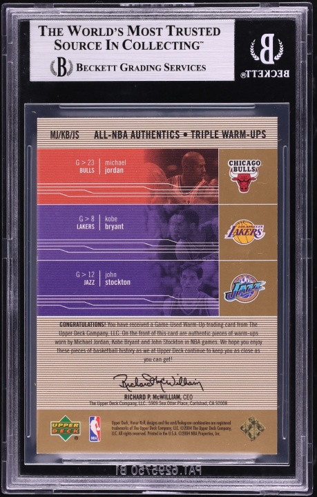2003 Upper Deck Honor Roll Gold Michael Jordan John Stockton Kobe Bryant PATCH /25 BGS 8.5 - Photo 2