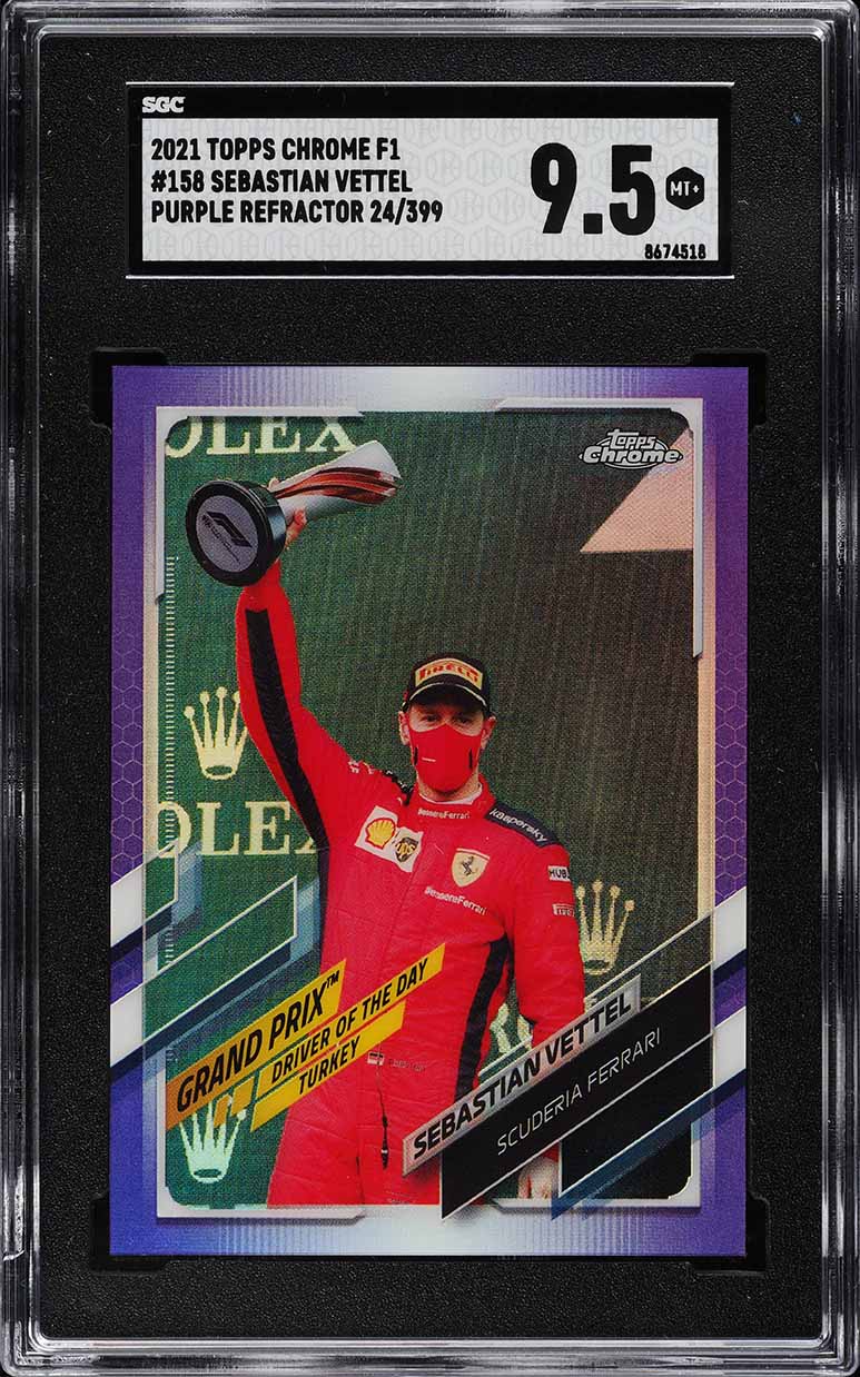 2020 Topps Chrome Formula 1 F1 Sapphire Sebastian Vettel #176 PSA
