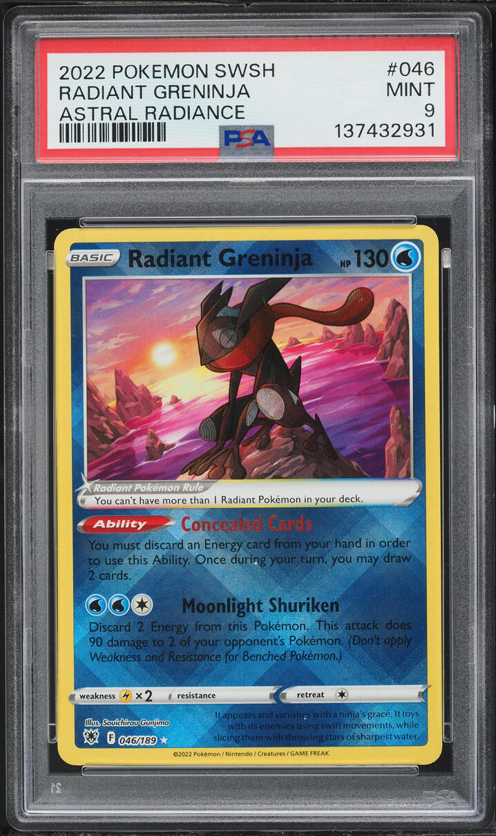 2022 Pokemon Sword & Shield Astral Radiance Holo Radiant Greninja #46 PSA 9 MINT