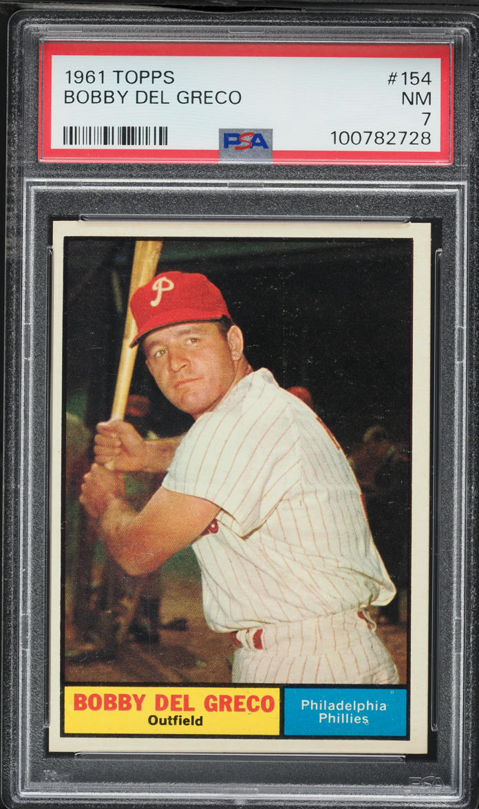 1961 Topps Bobby Del Greco #154 PSA 7 NRMT