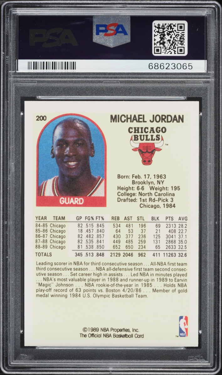 1989 Hoops Michael Jordan #200 PSA 10 GEM MINT