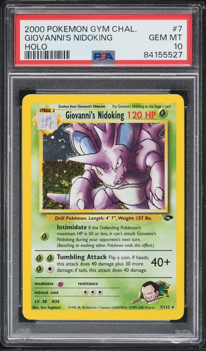 2000 Pokemon Gym Challenge Holo Giovanni's Nidoking #7 PSA 10 GEM MINT