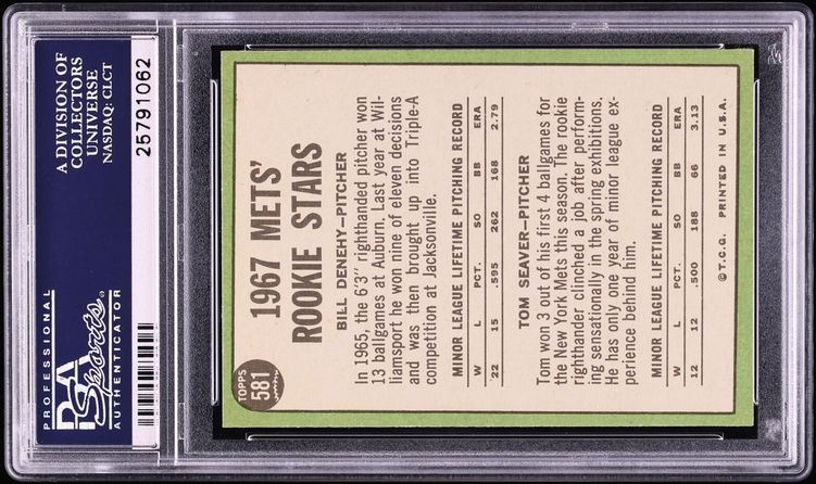 1967 Topps Tom Seaver ROOKIE #581 PSA 9 MINT