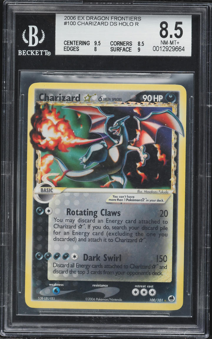 2006 Pokemon EX Dragon Frontiers Holo Charizard Gold Star #100 BGS 8.5 NM-MT+