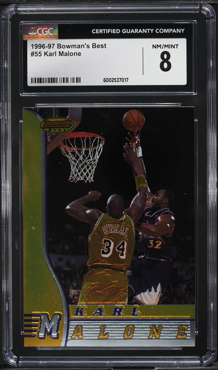 1996 Bowman's Best Karl Malone #55 CGC 8 NM-MT
