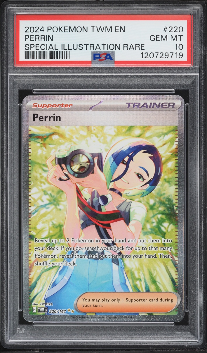 2024 Pokemon Scarlet & Violet Twilight Masquerade SIR Perrin #220 PSA 10 GEM MINT