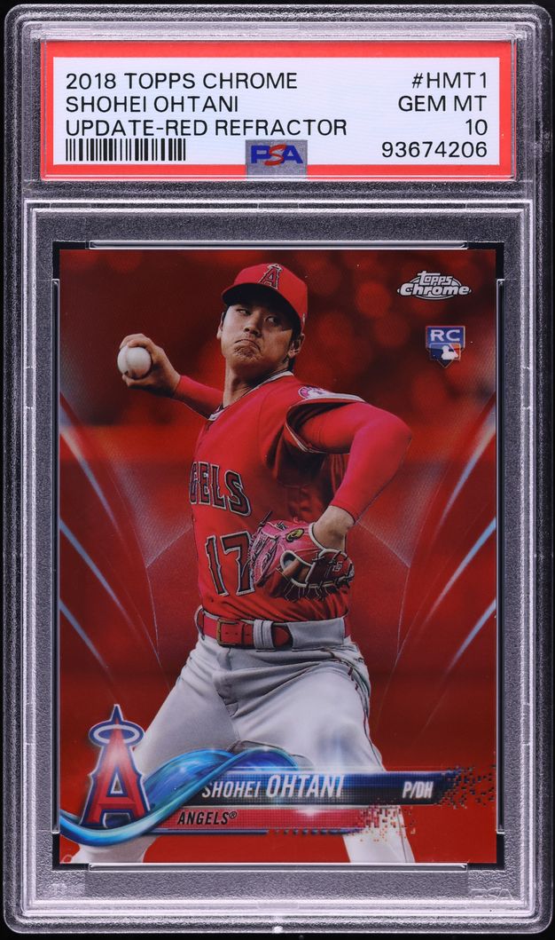 2018 Topps Chrome Update Red Refractor Shohei Ohtani ROOKIE /25 #HMT1 PSA 10 GEM MINT