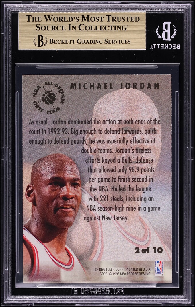 1993 Ultra All-Defensive Team Michael Jordan #2 BGS 9.5 GEM MINT