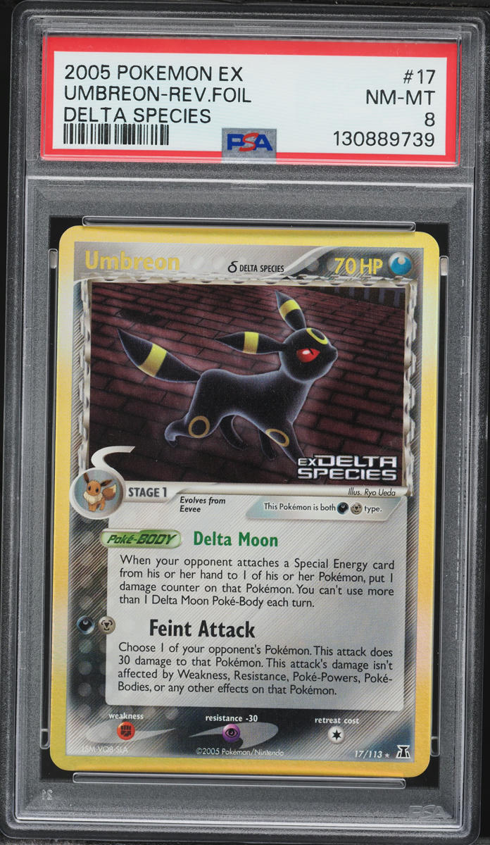 2005 Pokemon EX Delta Species Reverse Holo Umbreon #17 PSA 8 NM-MT