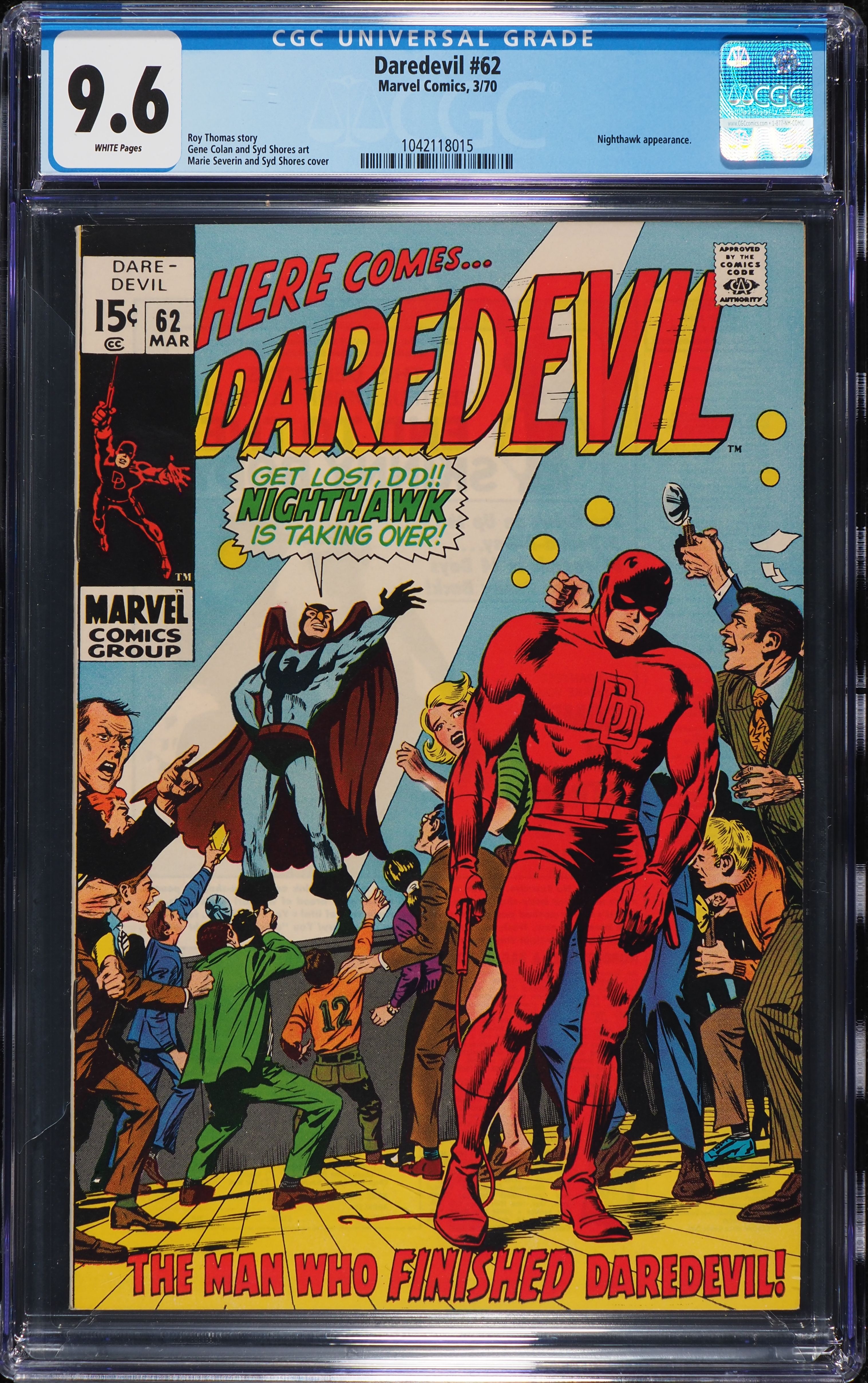 Daredevil #62 (Marvel, 1970) CGC 9.6 White Pages