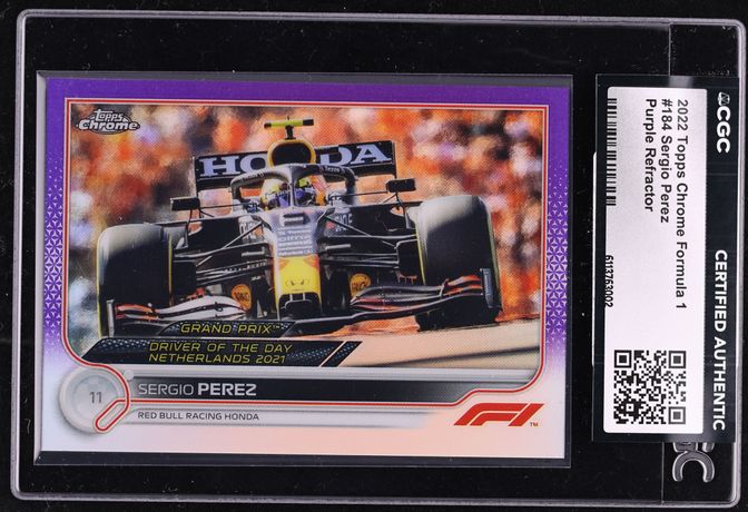 2024 Topps Chrome Formula 1 F1 Sapphire Red Sergio Perez AUTO /5
