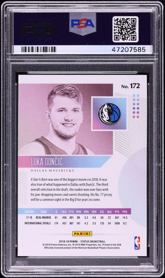 2018 Panini Status Luka Doncic ROOKIE #172 PSA 10 GEM MINT