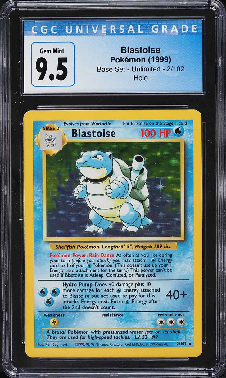 1999 Pokemon Base Set Holo Blastoise #2 CGC 9.5 GEM MINT