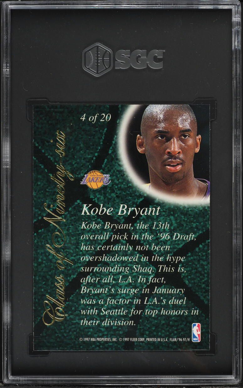 1996 Flair Showcase Class Of '96 Kobe Bryant ROOKIE #4 SGC 8.5 NM-MT+