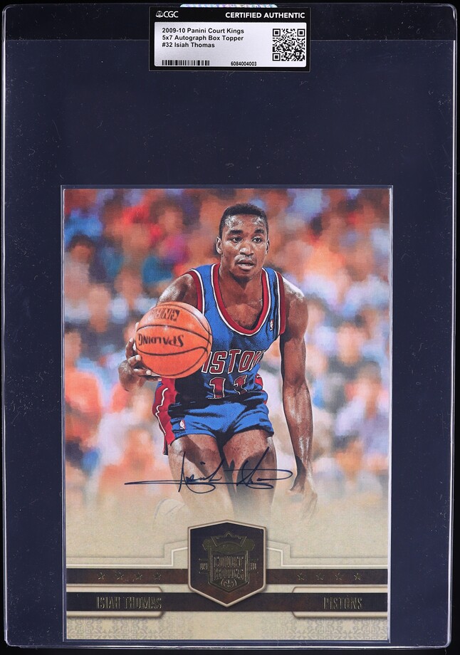 2009 Panini Court Kings 5x7 Box Topper Isiah Thomas AUTO /75 #32 CGC AUTH