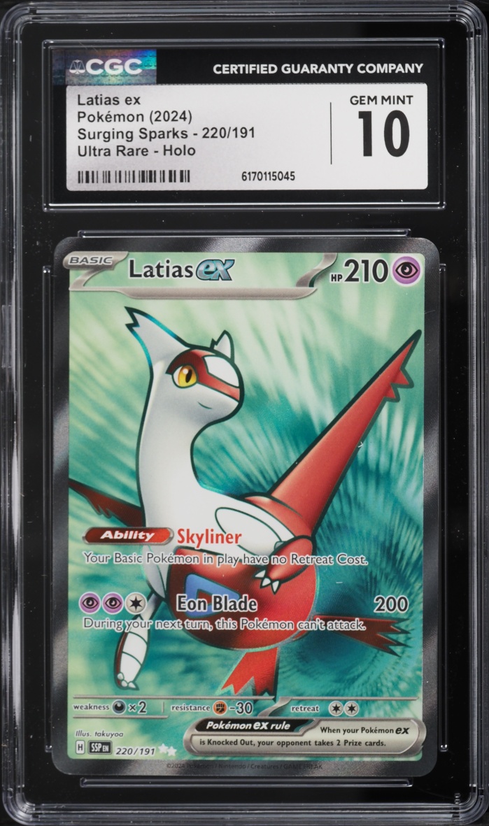 2024 Pokemon Scarlet & Violet Surging Sparks Full Art Latias Ex #220 CGC 10 GEM MINT