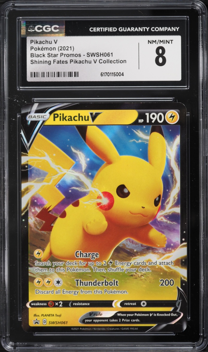 2021 Pokemon Sword & Shield Promo Shining Fates Collection Pikachu V #SWSH061 CGC 8 NM-MT