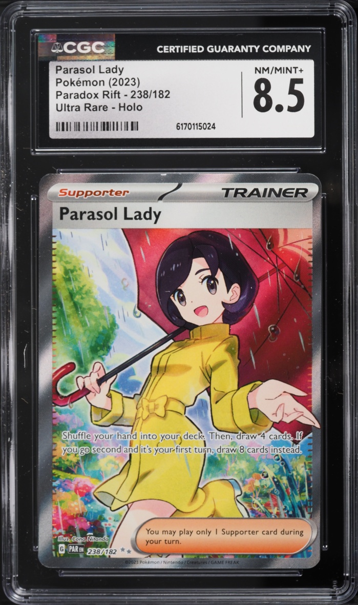 2023 Pokemon Scarlet & Violet Paradox Rift Full Art Parasol Lady #238 CGC 8.5 NM-MT+