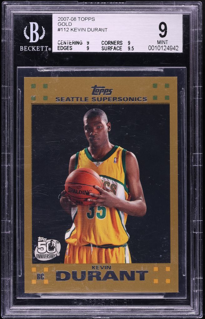 2007 Topps Gold Kevin Durant ROOKIE /2007 #112 BGS 9 MINT