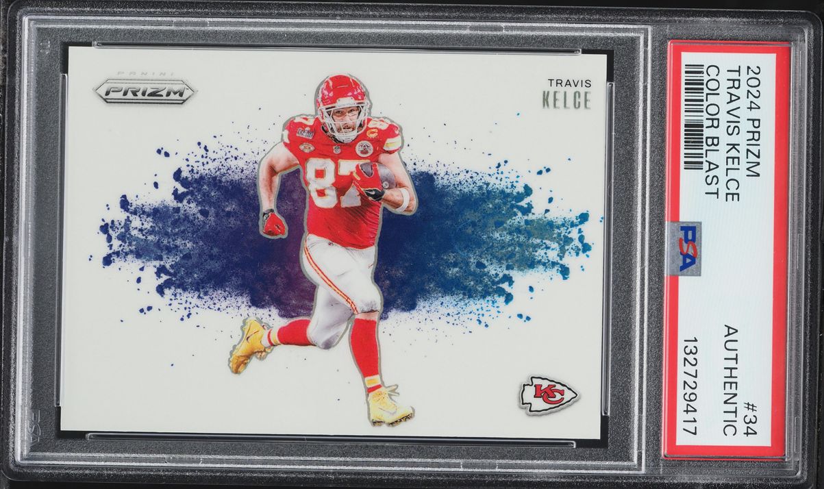 2024 Panini Prizm Color Blast Travis Kelce #34 PSA AUTH