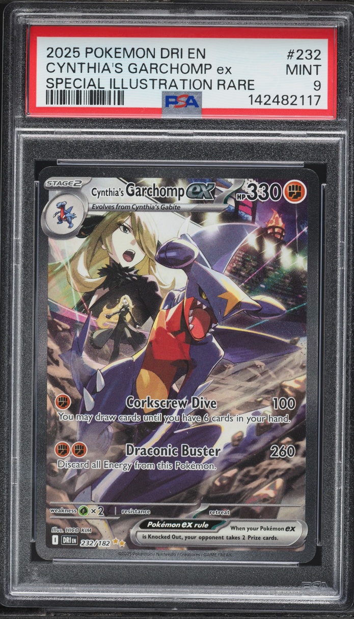 2025 Pokemon Scarlet & Violet Destined Rivals SIR Cynthia's Garchomp ex #232 PSA 9 MINT