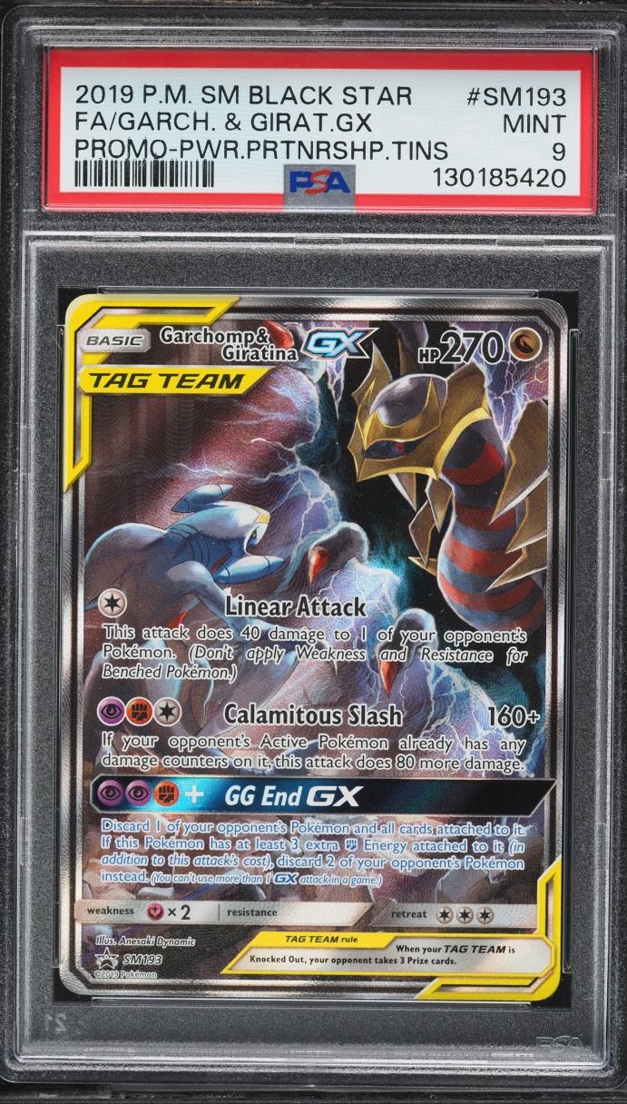 2019 Pokemon Sun & Moon Promo Full Art Garchomp & Giratina GX #193 PSA 9 MINT