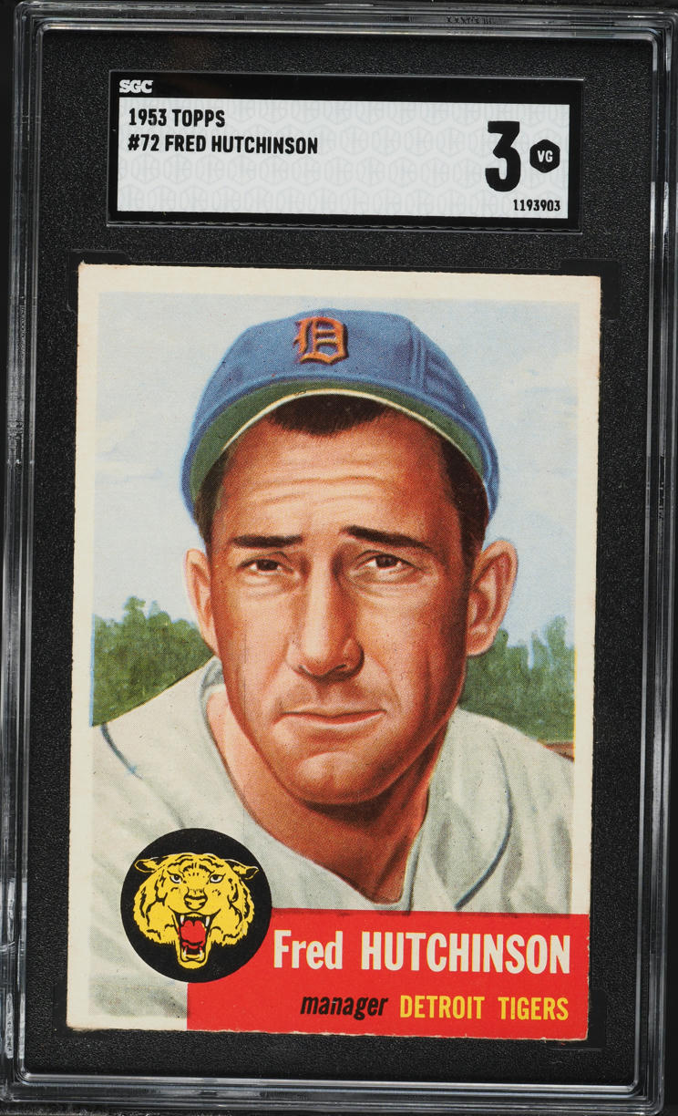 1953 Topps Fred Hutchinson #72 SGC 3 VG