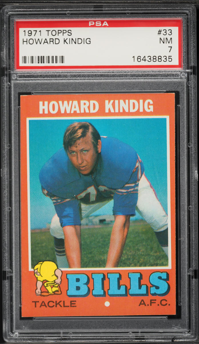 1971 Topps Football Howard Kindig #33 PSA 7 NRMT
