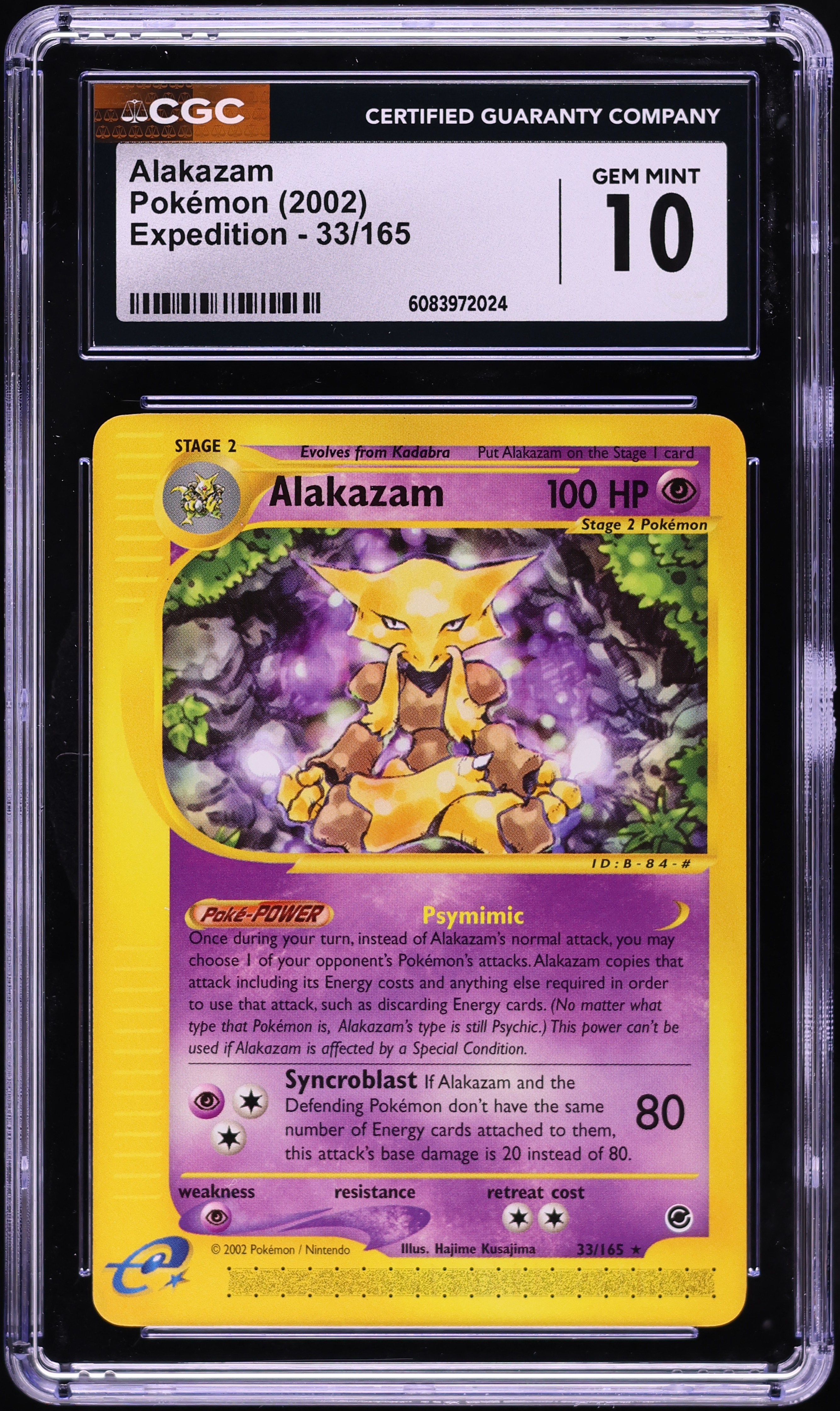 2002 Pokemon Expedition Alakazam #33 CGC 10 GEM MINT