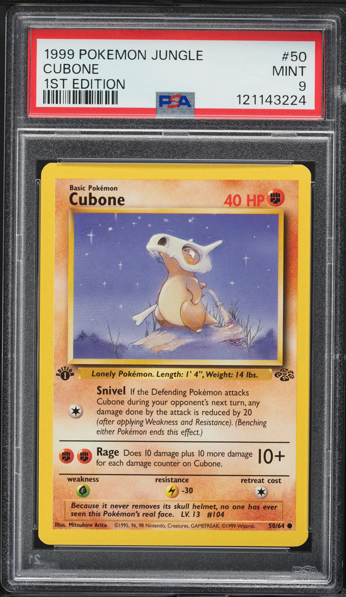 1999 Pokemon Jungle 1st Edition Cubone #50 PSA 9 MINT