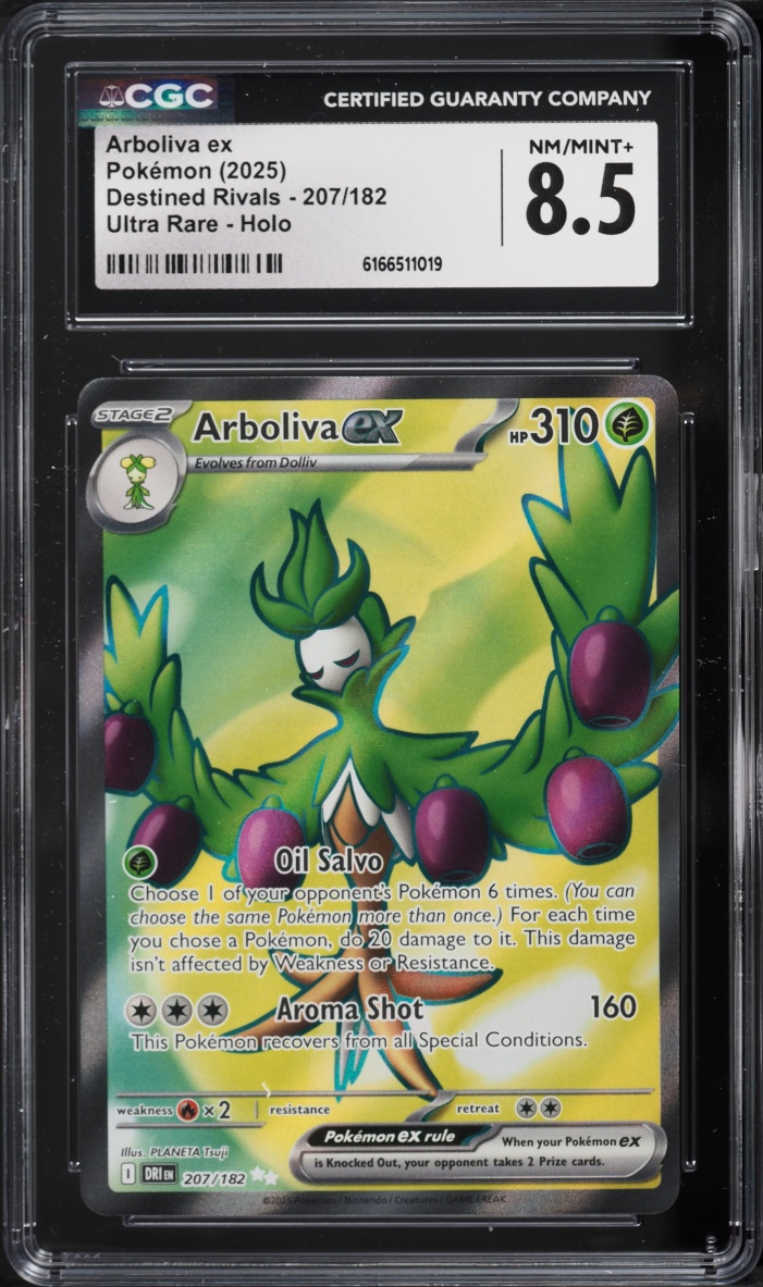 2025 Pokemon Scarlet & Violet Destined Rivals Full Art Arboliva Ex #207 CGC 8.5 NM-MT+