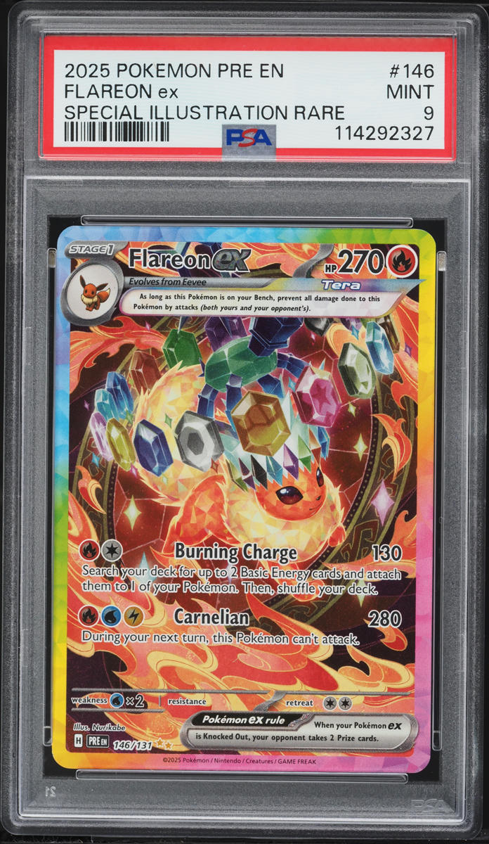 2025 Pokemon Scarlet & Violet Prismatic Evolutions SIR Flareon ex #146 PSA 9 MINT