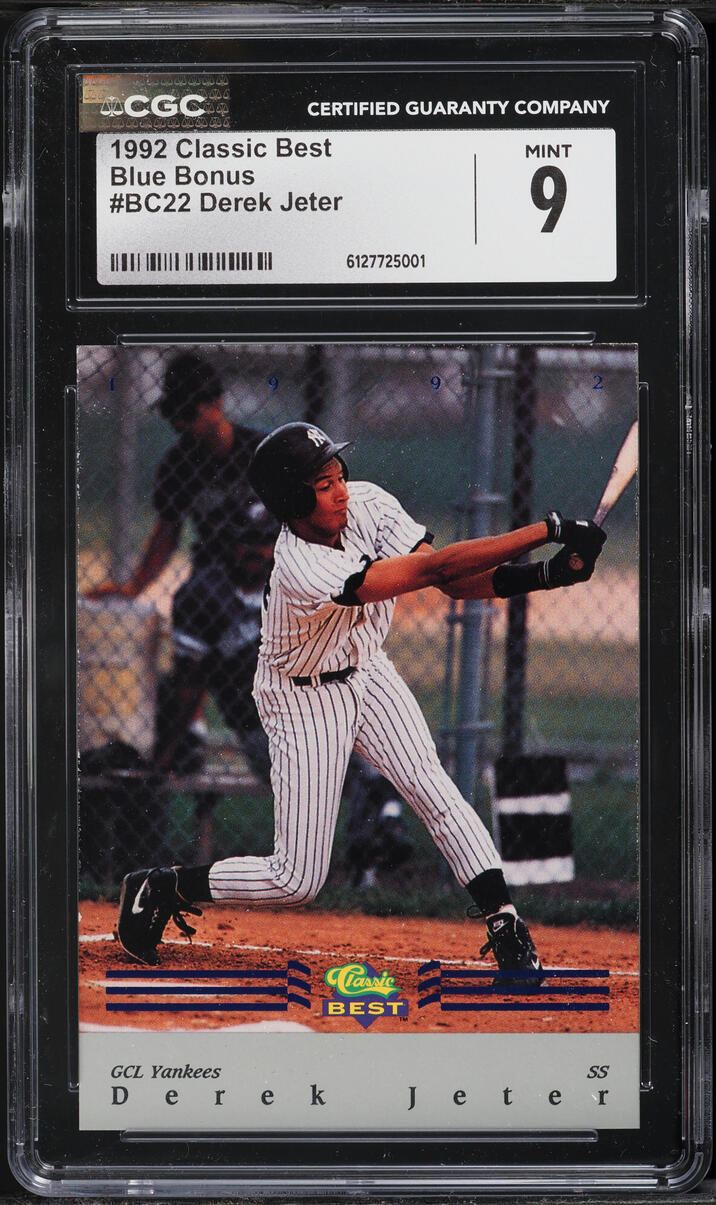 1992 Classic Best Blue Bonus Derek Jeter ROOKIE #BC22 CGC 9 MINT