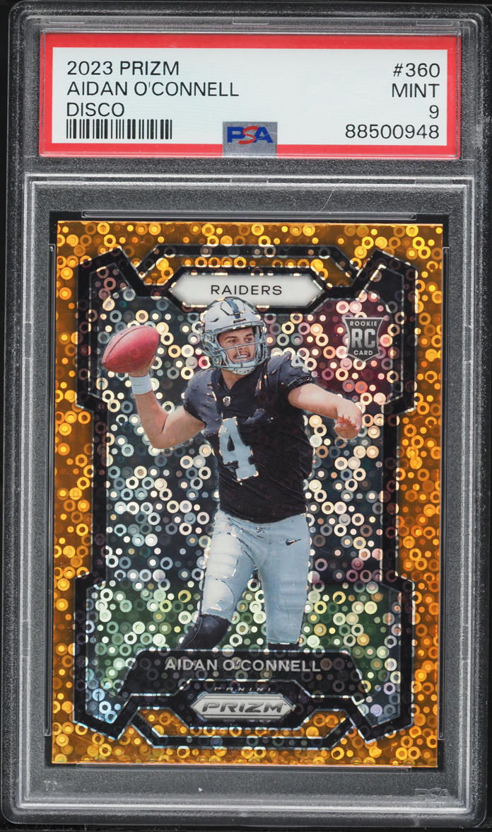 2023 Panini Prizm Disco Aidan O'Connell ROOKIE #360 PSA 9 MINT