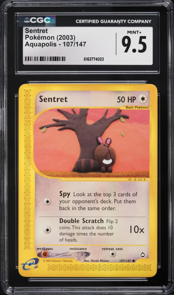 2003 Pokemon Aquapolis Sentret #107 CGC 9.5 MINT+