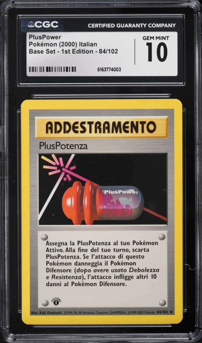 2000 Pokemon Italian Base Set 1st Edition PlusPower #84 CGC 10 GEM MINT