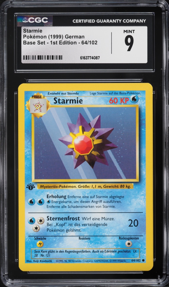 1999 Pokemon German Base Set 1st Edition Starmie #64 CGC 9 MINT