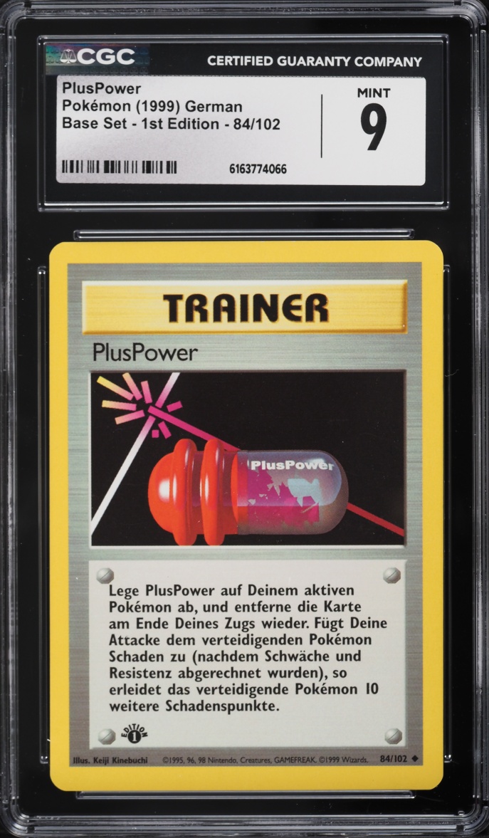 1999 Pokemon German Base Set 1st Edition PlusPower #84 CGC 9 MINT