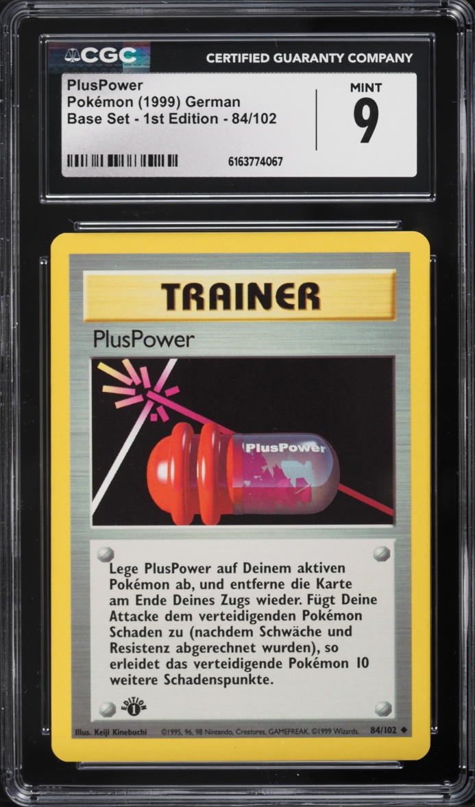 1999 Pokemon German Base Set 1st Edition PlusPower #84 CGC 9 MINT
