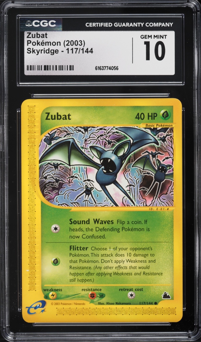 2003 Pokemon Skyridge Zubat #117 CGC 10 GEM MINT