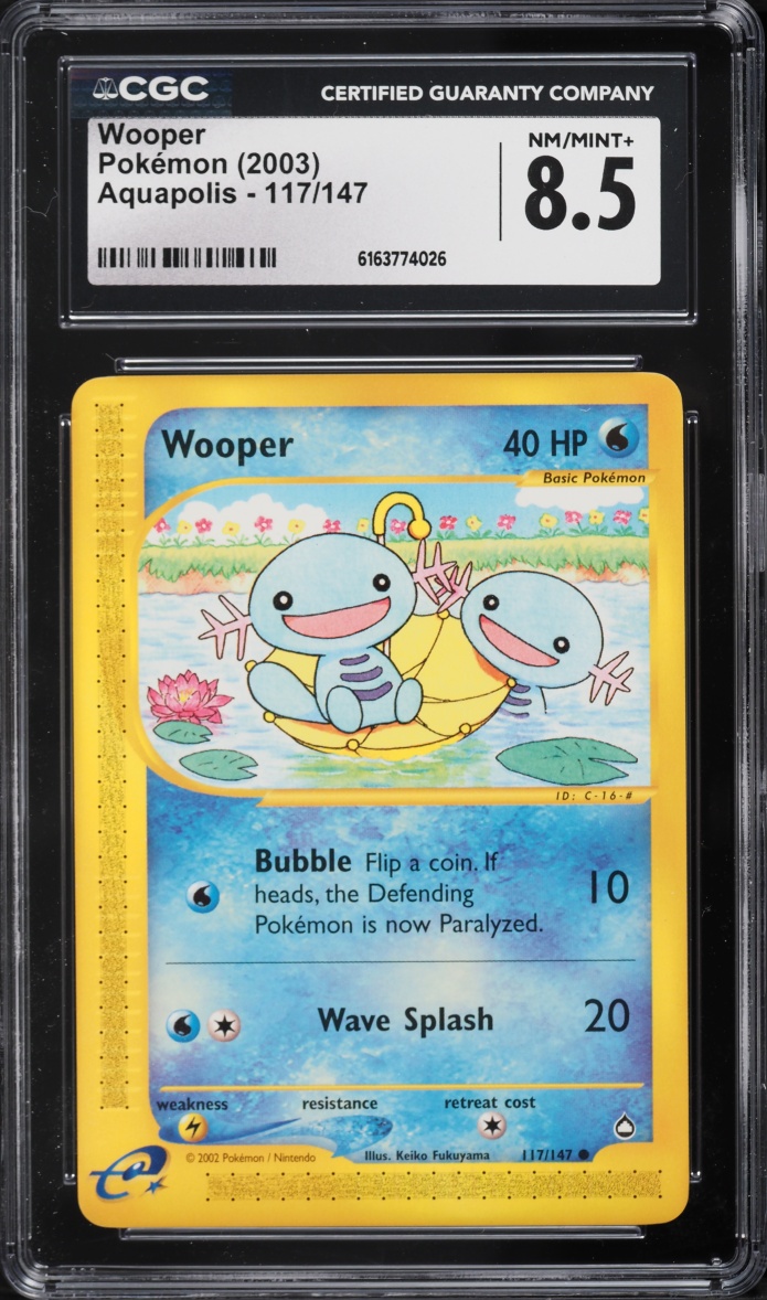 2003 Pokemon Aquapolis Wooper #117 CGC 8.5 NM-MT+