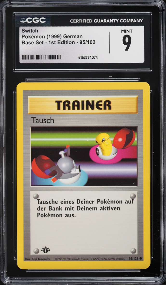 1999 Pokemon German Base Set 1st Edition Switch #95 CGC 9 MINT