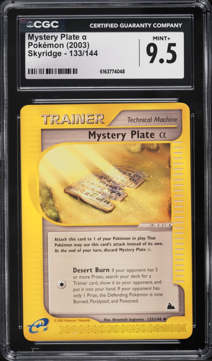 2003 Pokemon Skyridge Mystery Plate #133 CGC 9.5 MINT+