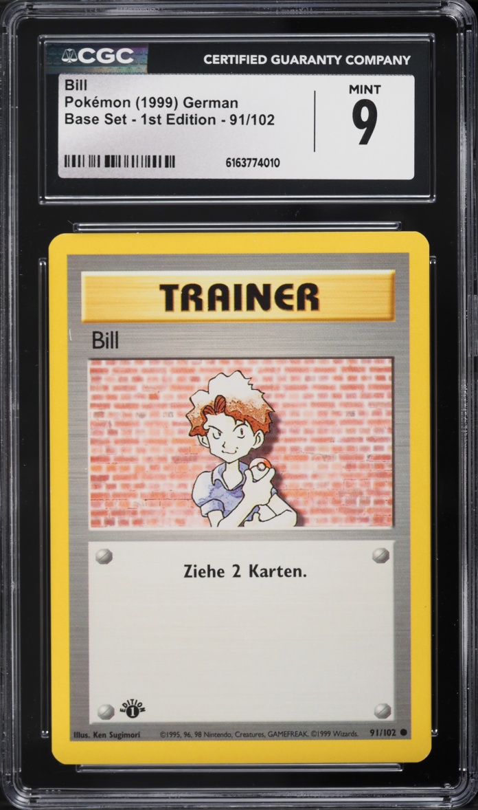 1999 Pokemon German Base Set 1st Edition Bill #91 CGC 9 MINT