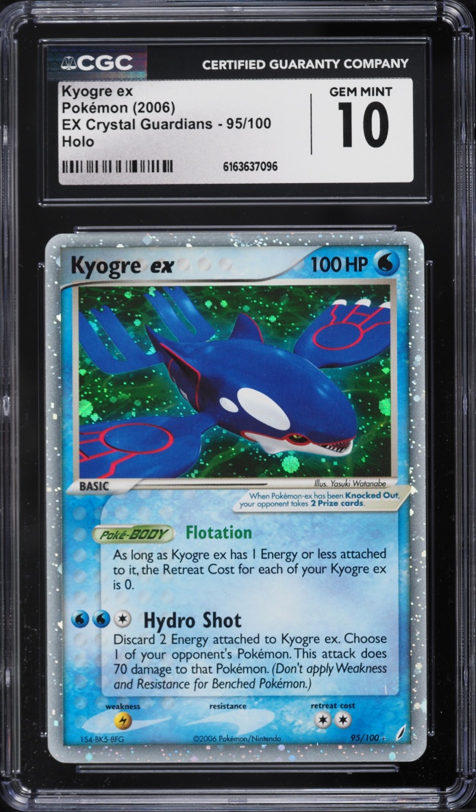 2006 Pokemon EX Crystal Guardians Holo Kyogre Ex #95 CGC 10 GEM MINT
